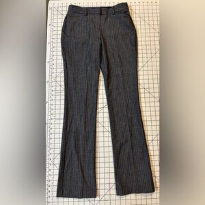 Express Women’s Size 2R Grey Pinstriped Columnist Barely Boot Mid Rise Trousers